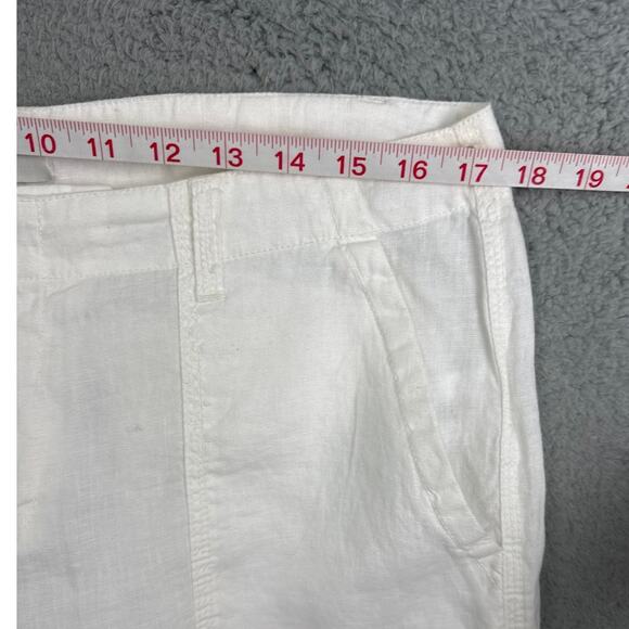 Joie 100% Linen Cargo Shorts White Size 10 Summer Lagenlook Resort Beachy - Picture 3 of 7